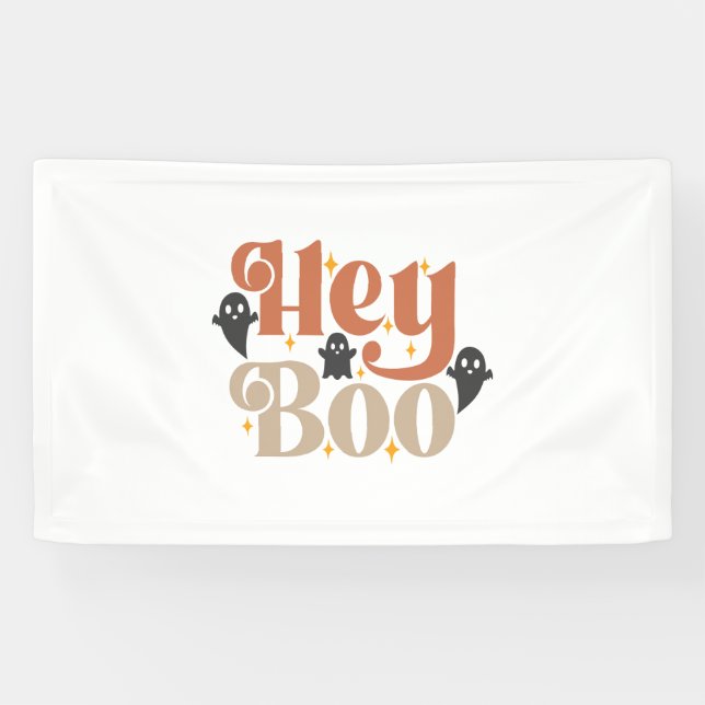 Lona Hey Boo Boho Halloween Hey Boo Ghost (Horizontal)