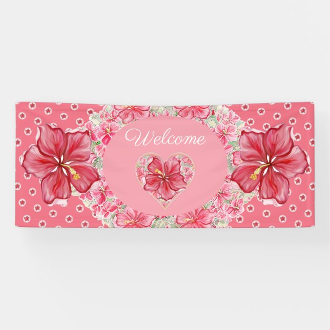 Lona Hibiscus & lace RED (Horizontal)