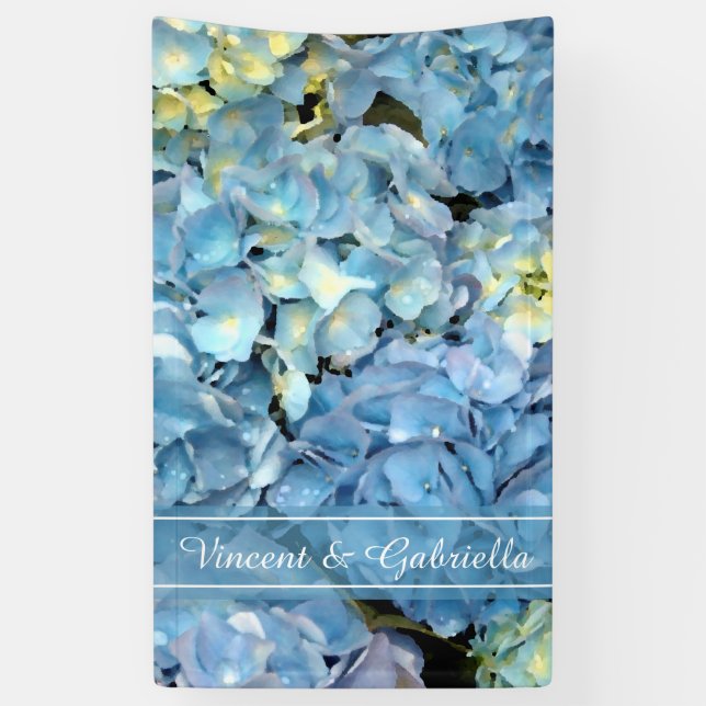 Lona Hidrangea Azul Boda floral (Vertical)