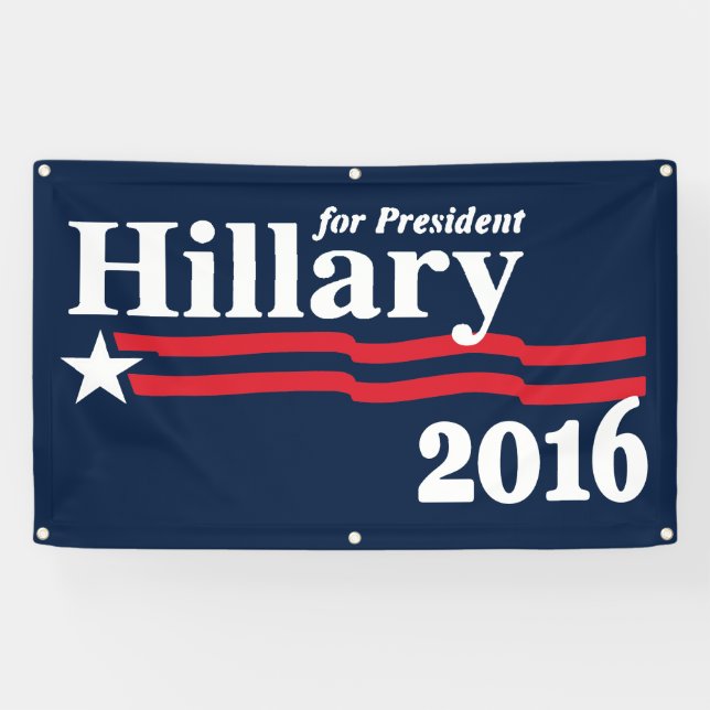 Lona Hillary para el presidente 2016 (Horizontal)