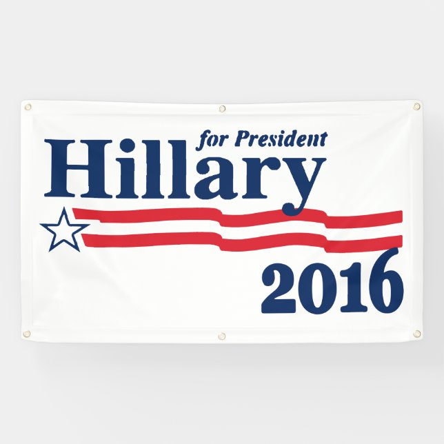Lona Hillary para el presidente 2016 (Horizontal)