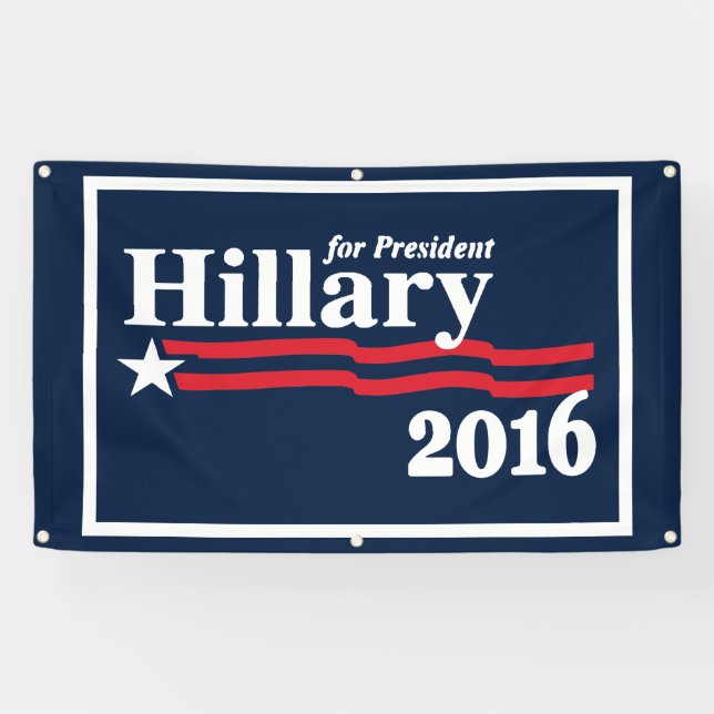 Lona Hillary para el presidente 2016 (Horizontal)