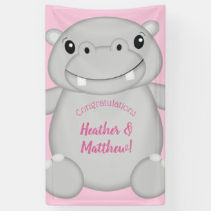 Lona Hippo Baby Shower Pink