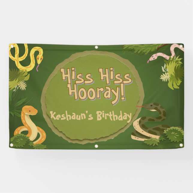 Lona Hiss Hiss Hurra, Cumpleaños de Serpiente (Horizontal)