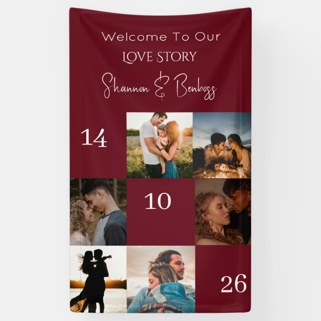 Lona Historia de Amor Moderno Fotografía de Compromiso  (Vertical)