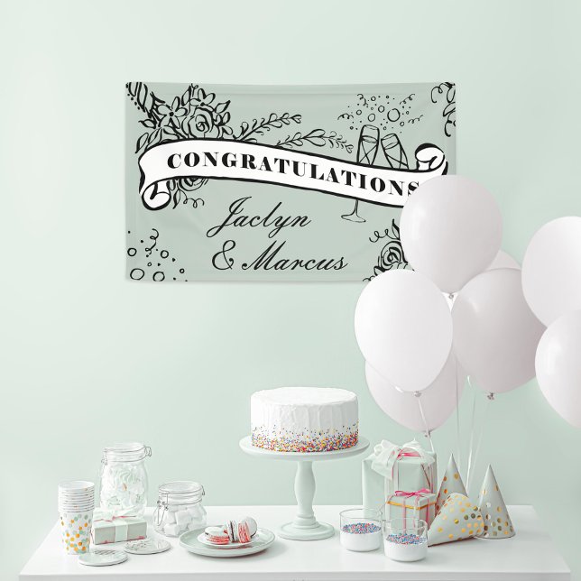Lona Hitos florales Champagne Felicitaciones (Subido por el creador)