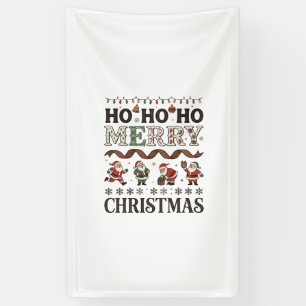 Lona Ho Feliz Navidad Cintas de Cuadros de Papá Noel