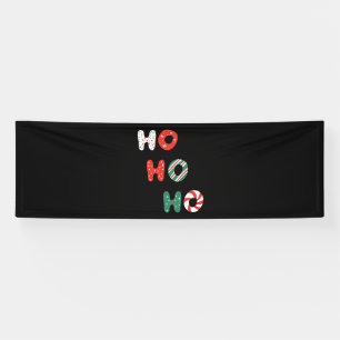Lona Ho Ho Ho Navidad 2.5x8 Estandarte de Vinilo