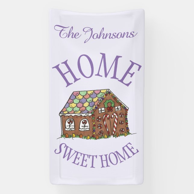 Lona Hogar Dulce Hogar Gingerbread Holiday House (Vertical)