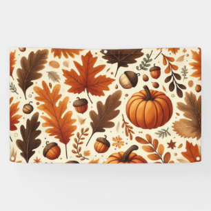 Lona hojas/calabazas/bellotas clásicas Otoño