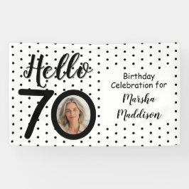 Lona Hola, 70 Photo Black & White Dots Cumpleaños