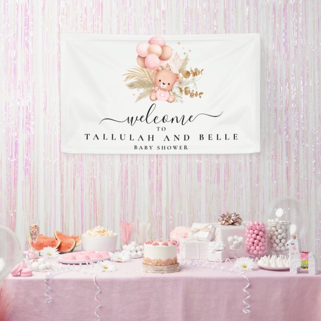 Lona Hola Bebé Boho Bear Shower (Fiesta)