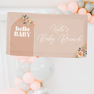 Lona Hola bebé, Boho Modern Baby Shower