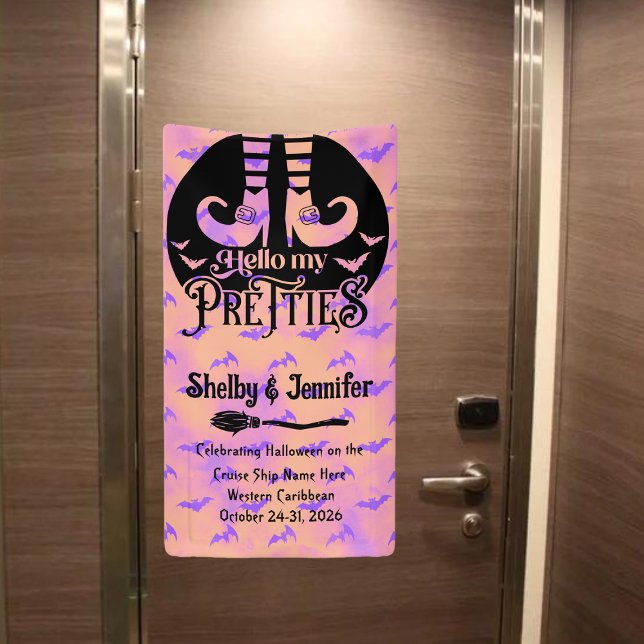 Lona Hola Mi Puerta De Cruceros Halloween (Halloween Cruise Door Banner)