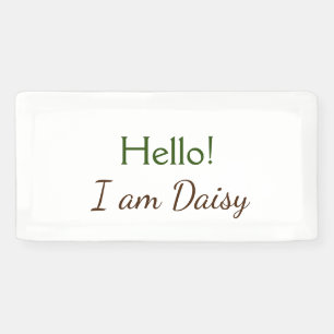 Lona Hola soy Daisy agregar texto nombre simple minimal