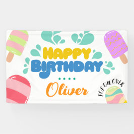 Lona ¡Hola, verano! Banner de invitación a fiestas de p