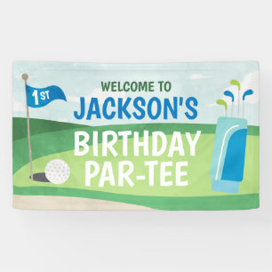 Lona Hole in One Birday Banner, Golf Happy Birthday