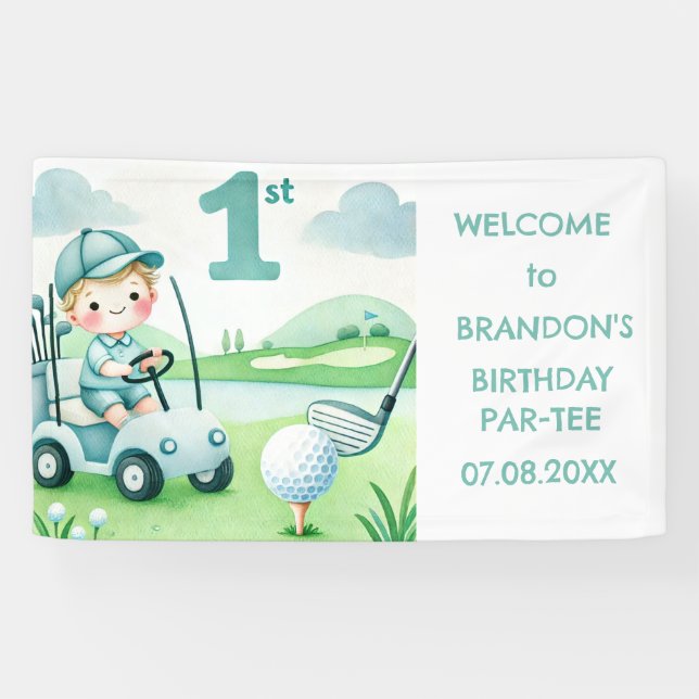 Lona Hole in One Birthday Boy Golf Par-tee (Horizontal)