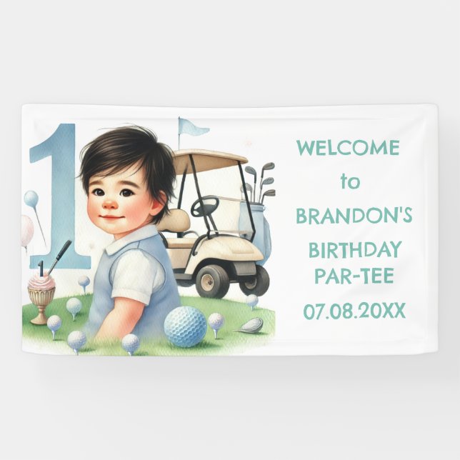 Lona Hole in One Birthday Boy Golf Par-tee (Horizontal)