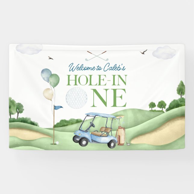 Lona Hole In One Boy Golf First Birthday Par-Tee (Horizontal)