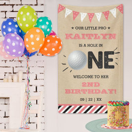 Lona Hole In One Chicas Golf 1er cumpleaños Par-tee