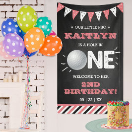 Lona Hole In One Chicas Golf 1er cumpleaños Par-tee