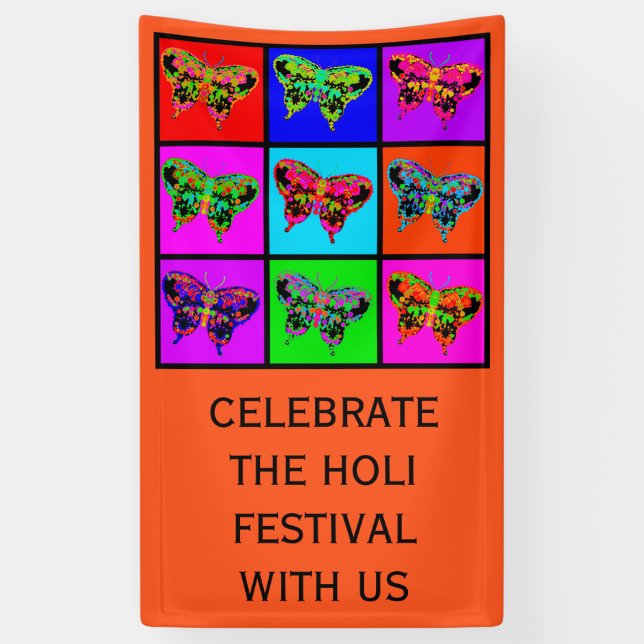 Lona holiES - Mosaico de mariposas psicodélicas (Vertical)