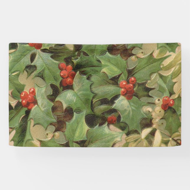 Lona Holly Tree Navidades Holiday Vintage (Horizontal)