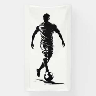 Lona Hombre de fútbol con balón