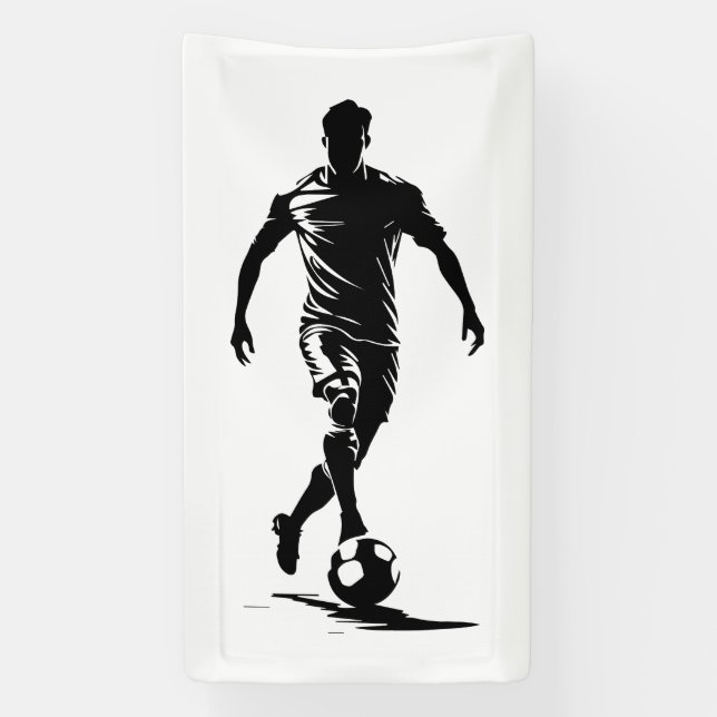 Lona Hombre de fútbol con balón (Vertical)