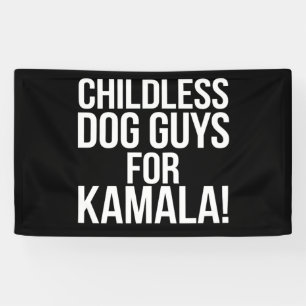 Lona Hombres sin hijos con perros para Kamala 2024 Vota