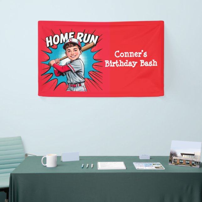 Lona Home Run Boy Baseball Birday Bash (Feria)