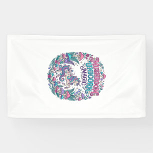 Lona Hongo Unicornio Magia Unicornio Colorido Arte POD