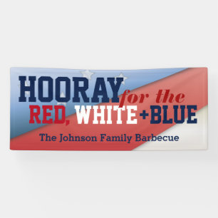 Lona Hooray para la bandera patriótica de la barbacoa