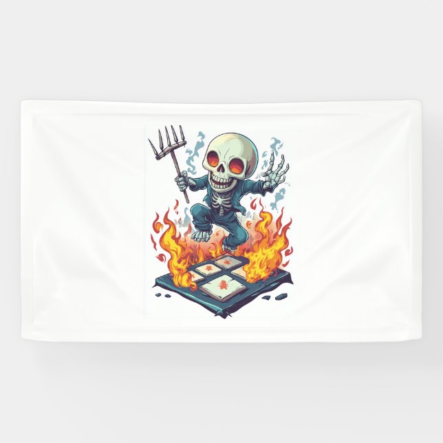 Lona Hopscotch de Hell - Funny Demon Skull (Horizontal)