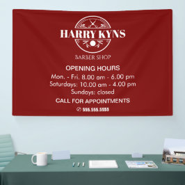 Lona horario de apertura de la barbería personalizado