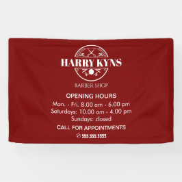 Lona Horario de apertura de la barbería personalizado