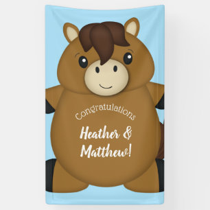 Lona Horse Baby Shower Blue Boy