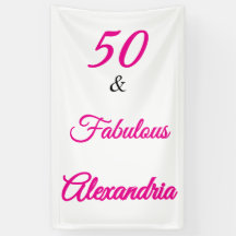 Hot Pink Black 50 & Fabulous 50th  Birthday 