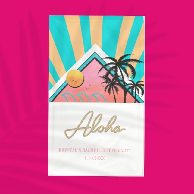 Lona Hot Tropical Beach Bachelorette Party Neon (Subido por el creador)