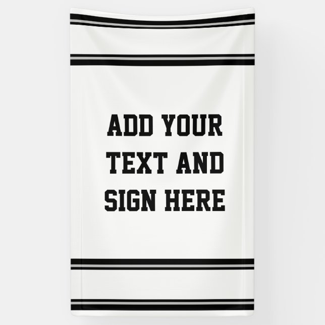 Lona HUELLAS DEPORTIVAS - Blanco negro + tus ideas (Vertical)