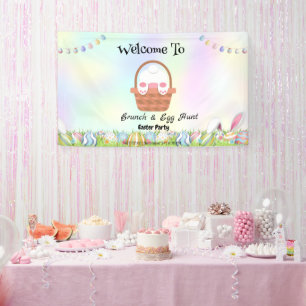 Lona Huevo de caza de conejito Welcom Feliz Fiesta de f