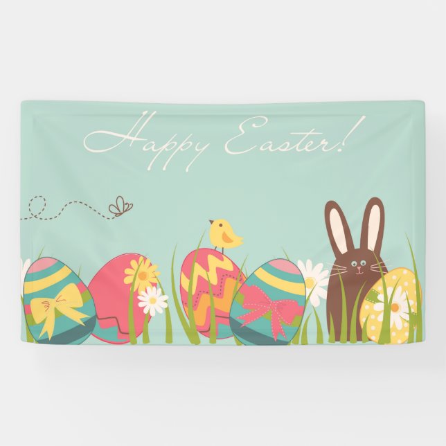Lona Huevos de Pascua con decoración interior de conejo (Horizontal)
