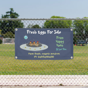 Lona Huevos de personalizado de gallinas graciosas, señ