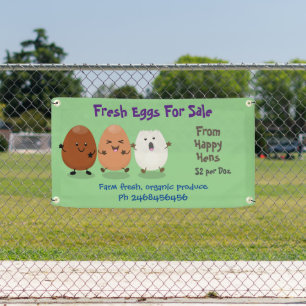 Lona Huevos de personalizado de gallinas graciosas, señ