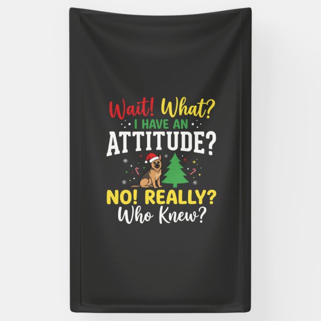 Lona Humor Actitud Perro Navidad (Vertical)