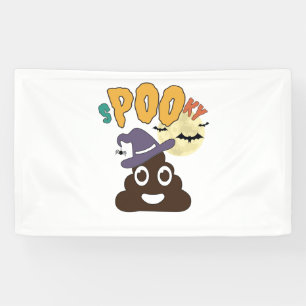 Lona Humor divertido en el baño Halloween Spooky Poo De