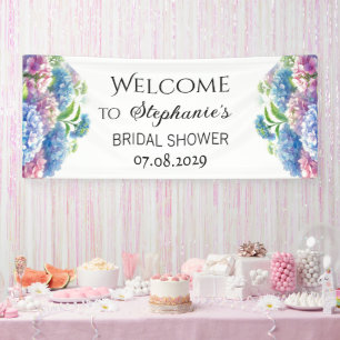 Lona Hydrangea Blue Flowers Rústica Bridal Shower