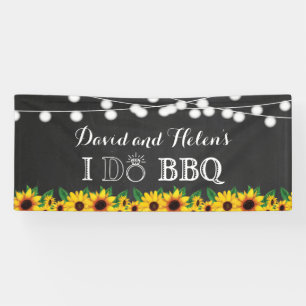 Lona I DO BBQ Sunflower Chalkboard Boda compromiso
