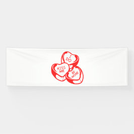 Lona I Do Kiss Me Be Mine Día de San Valentín 2.5x8 Vin